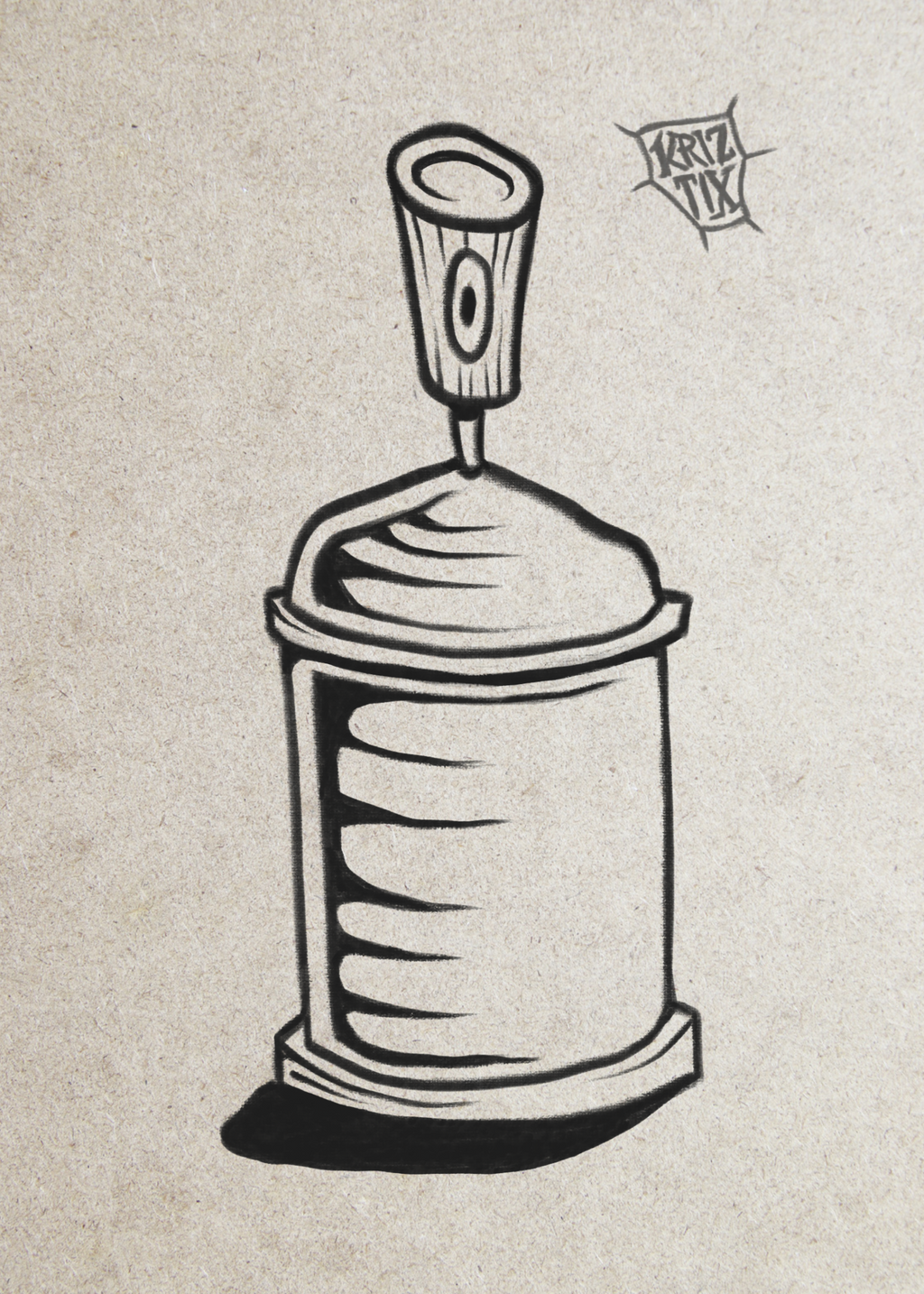 Spray Can Sketch 001 5x7in Print