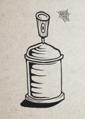 Spray Can Sketch 001 5x7in Print