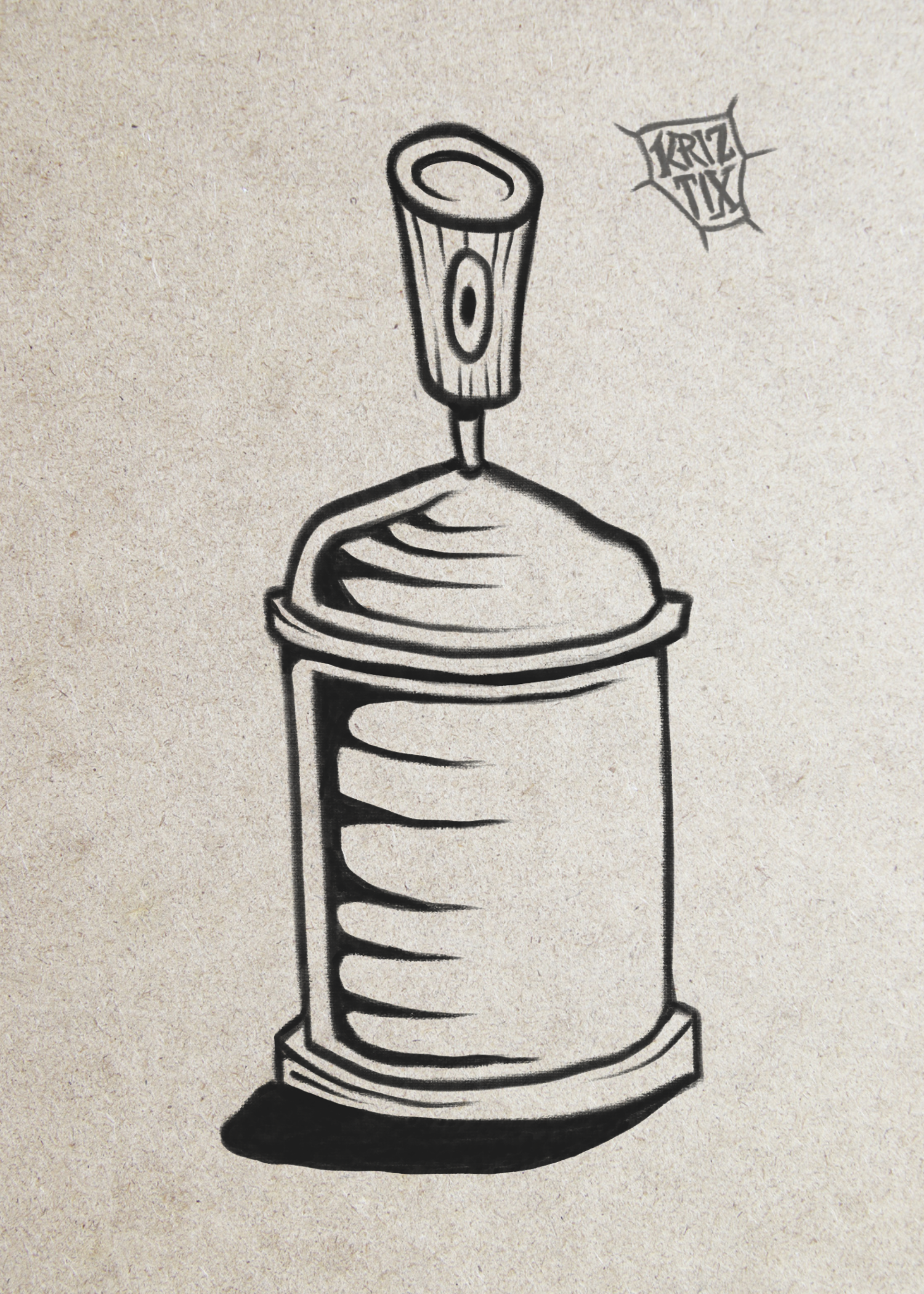 Spray Can Sketch 001 5x7in Print